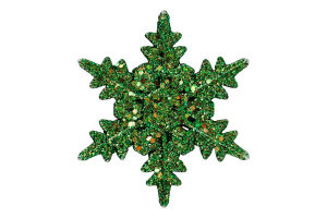 Прикраса новорічна Зірка зелена 11см