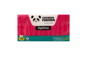 Полотенца бумажные листовые 2-х слойные Optima Сніжна панда 150шт