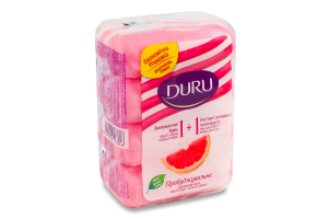 Мыло туалетное с экстрактом розового грейпфрута и увлажняющим кремом 1+1 Duru 4х80г