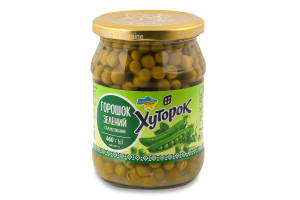 Горошок зелений 460г твіст/б Хуторок