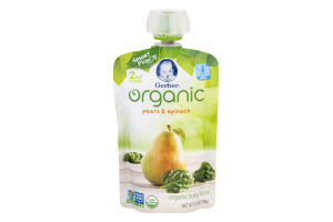 Gerber Organic Baby Food Pears & Spinach