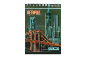 Блокнот н/пруж. Buromax Metropolis А6 48 арк. кл. черв.