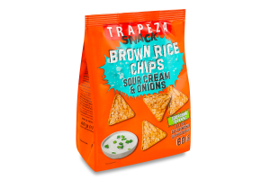 Чипсы рисовые Сметана с луком Trapeza м/у 60г