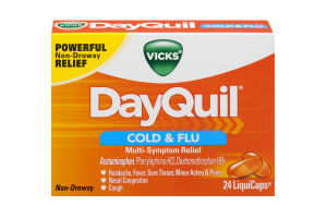 Vicks DayQuil Cold & Flu Multi-Symptom Relief LiquiCaps - 24 CT