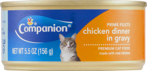 Companion Premium Cat Food Prime Filets Chicken Dinner in Gravy 5.5 OZ