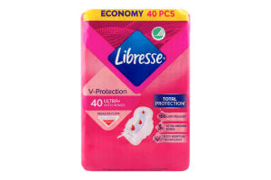 Прокладки гигиенические ультратонкие Ultra+ Libresse 40шт