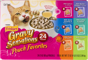 Purina Friskies Gravy Sensations Pouch Favorites Cat Food Variety Pack - 24 CT