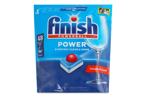 Средство для мытья посуды в посудомоечных машинах в таблетках All in 1 Power Powerball Finishl 48шт