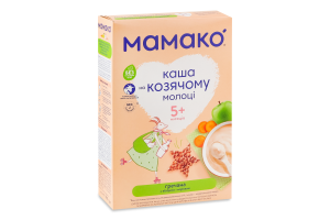 Каша молочна суха для дітей від 5міс на козячому молоці гречана з яблуком і морквою Мамако к/у 200г