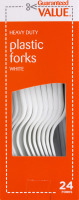 Guaranteed Value Heavy Duty Plastic Forks White - 24 CT