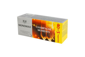 Бленд чая черного и зеленого байхового мелкого с кусочками ягод лепестками Champagne moments Monomax к/у 45x1.5г