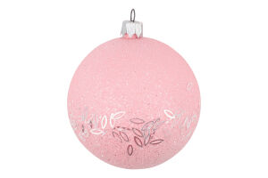 Куля новорічна рожева пластик пастель/рис 8см КМ