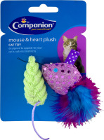 Companion Cat Toy Mouse & Heart Plush