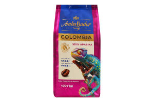 Кава натуральна смажена в зернах Ambassador SINGLE ORIGINS Colombia, пакет, 400г