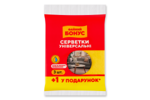 Серветки універсальні 30х35см Файний Бонус 4шт