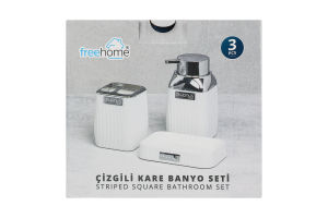 Набір для ванної кімнати білий хром №OKY-502-1 Freehome 3шт