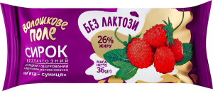 Сирок глазурований 26% безлактозний солодкий М'ята-суниця Волошкове поле м/у 36г
