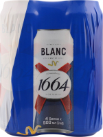 Пиво специальное 4х500мл 4.8% светлое пшеничное пастеризованное Blanc Kronenbourg 1664 м/у