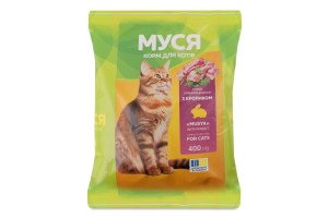 Корм д/котів Кролик сухий 400г Муся