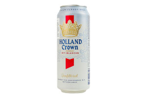 Пиво 0.5л 5% світле нефільтроване пастеризоване Wit-blanche Holland Crown з/б