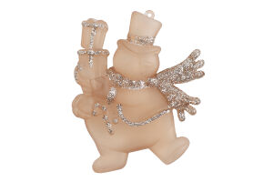 Підвіска новорічна Сніговик шампань 10*9см КМ