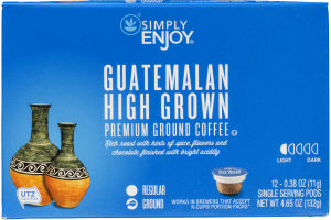 Simply Enjoy Premium Ground Coffee Pods Guatemalan High Grown - 12 CT