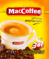 Напій кавовий розчинний з ароматом французька ваніль 3в1 MacCoffee м/у 18г