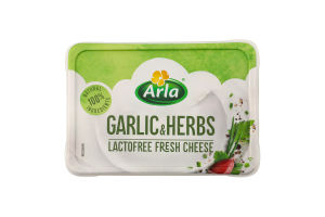 Крем-сир 50% безлактозний з часником та травами Arla п/у 200г