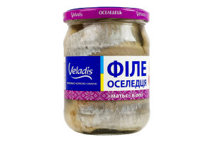 Оселедець в олії філе Матьє Veladis б/ш с/б 470г