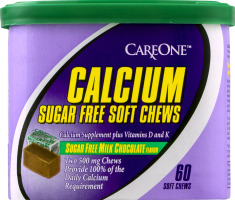 CareOne Calcium Sugar Free Soft Chews Milk Chocolate - 60 CT