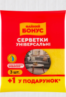 Серветки універсальні 30х35см Файний Бонус 4шт