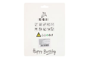 Свеча-топпер разноцветная 8х8.5см №KYYW153 Happy Birthday Fenglin 1шт