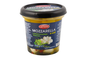 Сир Mozzarella мікро з прованськими травами в олії 45% 330г стакан Lactama