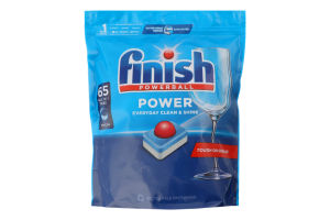 Таблетки для мытья посуды в посудомоечных машинах All in 1 Power Powerball Finish 65шт