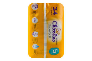 Трусики-підгузники для дітей 12-17кг 5 Super Soft Chicolino 34шт