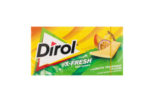 Резинка жевательная без сахара с подсластителями в пластинках Свежесть тропических фруктов X-Fresh Dirol к/у 13.5г