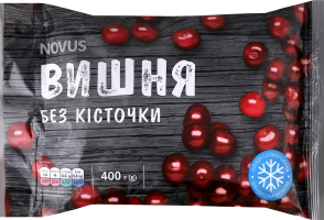 Вишня быстрозамороженная без косточки Novus в/с м/у 400г