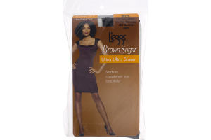 L'eggs Brown Sugar Ultra Ultra Sheer Regular Panty Sandalfoot Jet Black Extra Large