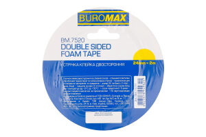 Лента клейкая двухсторонняя 24ммх2м №BM.7520 Buromax 1шт
