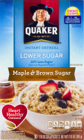 Quaker Instant Oatmeal Maple & Brown Sugar Lower Sugar - 10 CT