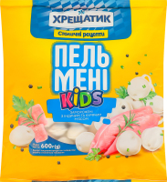 Пельмені заморожені з індичим та курячим м'ясом Kids Хрещатик м/у 600г
