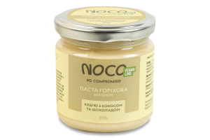 Паста горіхова без цукру Кеш'ю з кокосом та шоколадом Vegan line NOCO с/б 200г
