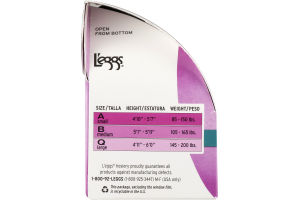 L'eggs Silken Mist Silky Sheer Leg Control Top Run Resistant Jet Black B