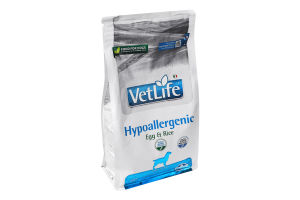 Корм сухий повнораціонний для собак Egg&rice Hypoallergenic Vet Life Farmina м/у 2кг