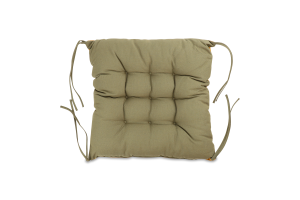 Подушка на стілець Клітинка зелено-гірчична напівпанама з зав"язками 40*40см Homeline