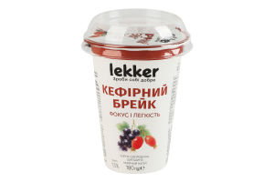 Напій кефірний 1.5% з фруктовим наповнювачем Чорна смородина-шипшина Фокус і легкість Кефірний брейк Lekker ст 180г