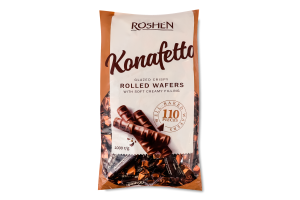Трубочки вафельные глазированные Konafetto nero Roshen м/у 1кг