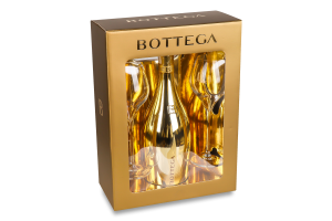 Набір Вино ігр Bottega Gold Prosecco Brut+2 бокали