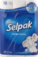 Полотенца бумажные 3-х слойные Super Absorbent Selpak 12шт