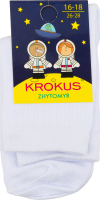Шкарпетки дитячі білі високі р.16-18 Krokus